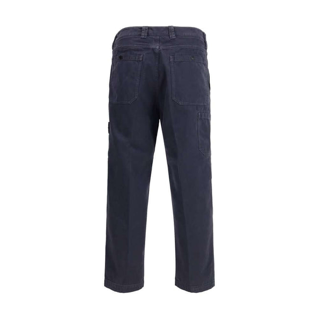 Purple Cotton Casual PantsThe Stone Island relaxed fit Trousers combine comfort with modern style. Designed with a regular waist and belt loops, they feature functional side pockets, back pockets, and the signature logo patch on the left leg. A versatile