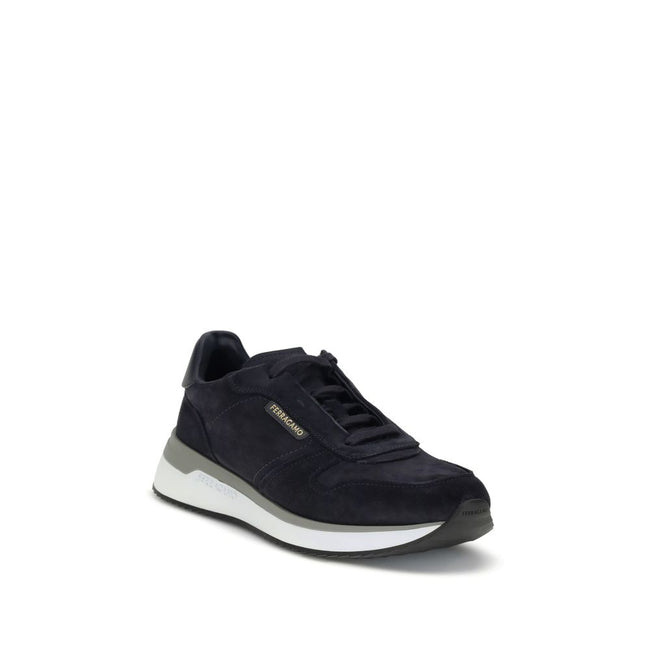 Blue Rubber Athletic SneakersSuede Sneakers by Ferragamo stand out for their essential design and urban inspiration. The clean lines, emphasized by the special hidden lacing, recall running models, reinterpreted with metropolitan materials and details. Th