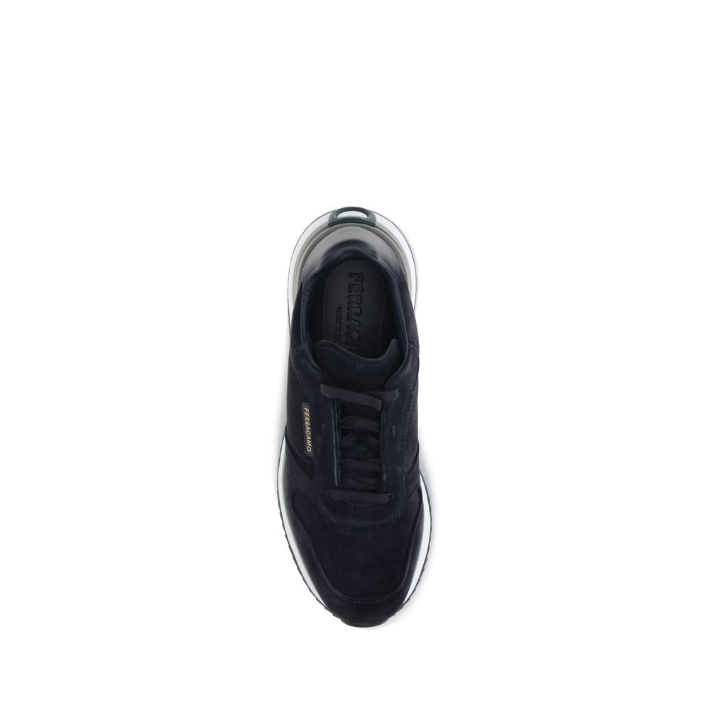 Blue Rubber Athletic SneakersSuede Sneakers by Ferragamo stand out for their essential design and urban inspiration. The clean lines, emphasized by the special hidden lacing, recall running models, reinterpreted with metropolitan materials and details. Th