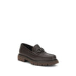 Brown Calf Leather Bos Taurus Slip-On LoafersGancini Loafers by Ferragamo combine craftsmanship and contemporary style. Crafted from washed calfskin, which highlights the natural grain, they feature a rounded toe and an exposed stitching. The tonal buckle