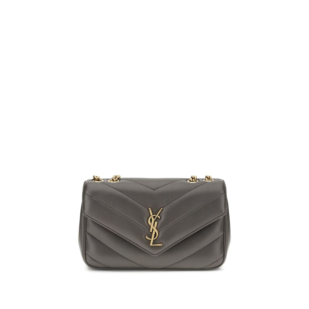 Gray Lamb Ovis Aries Aries Shoulder BagThe LouLou Shoulder Bag by Saint Laurent is an icon of timeless elegance. Crafted with the unmistakable quilted design, it features a front closure with magnetic flap embellished with the brass logo applied on the fr