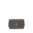 Gray Lamb Ovis Aries Aries Shoulder BagThe LouLou Shoulder Bag by Saint Laurent is an icon of timeless elegance. Crafted with the unmistakable quilted design, it features a front closure with magnetic flap embellished with the brass logo applied on the fr