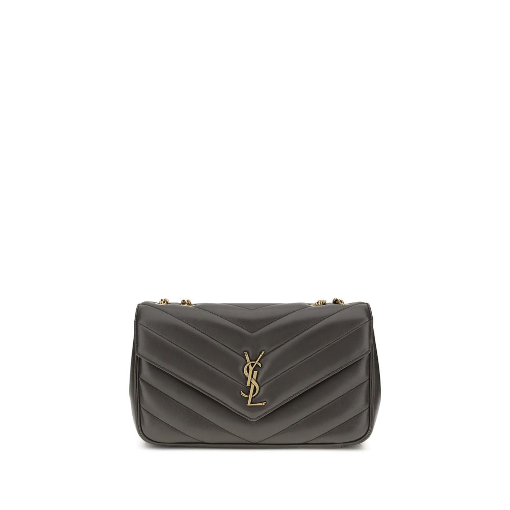 Gray Calf Leather Bos Taurus Shoulder BagThe LouLou Shoulder Bag by Saint Laurent is an icon of timeless elegance. Crafted with the unmistakable quilted design, it features a front closure with magnetic flap embellished with the brass logo applied on the