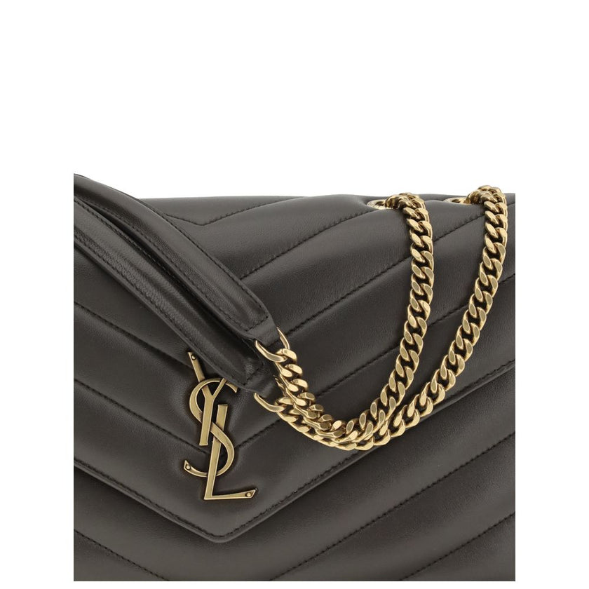 Gray Calf Leather Bos Taurus Shoulder BagThe LouLou Shoulder Bag by Saint Laurent is an icon of timeless elegance. Crafted with the unmistakable quilted design, it features a front closure with magnetic flap embellished with the brass logo applied on the