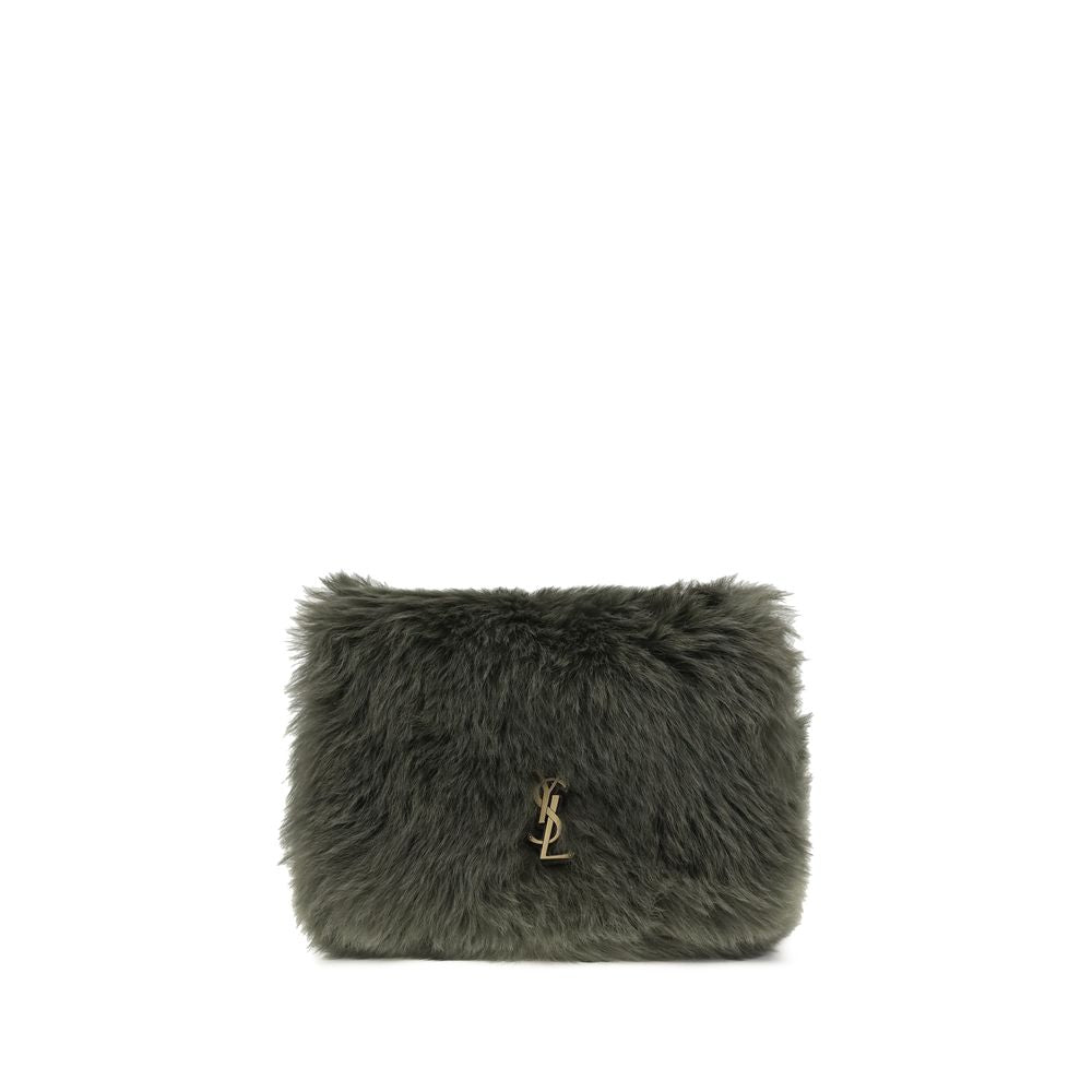 Green Lamb Ovis Aries Aries Shoulder BagThe Jamie medium Shearling Shoulder Bag by Saint Laurent is a refined and eye-catching accessory embellished with the CASSANDRE decoration on the front. Lightweight and roomy, it features an adjustable sliding shoul