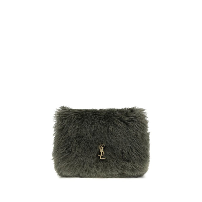 Green Lamb Ovis Aries Aries Shoulder BagThe Jamie medium Shearling Shoulder Bag by Saint Laurent is a refined and eye-catching accessory embellished with the CASSANDRE decoration on the front. Lightweight and roomy, it features an adjustable sliding shoul