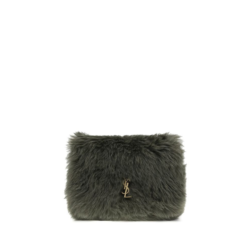Green Lamb Ovis Aries Aries Shoulder BagThe Jamie medium Shearling Shoulder Bag by Saint Laurent is a refined and eye-catching accessory embellished with the CASSANDRE decoration on the front. Lightweight and roomy, it features an adjustable sliding shoul
