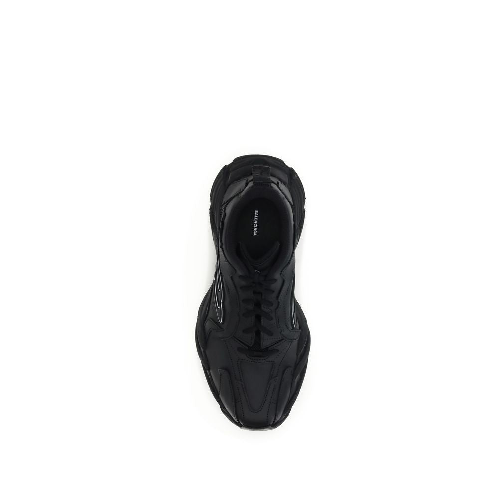 Black Calf Leather Bos Taurus Athletic SneakersMonday Sneakers by Balenciaga combine a sporty aesthetic with refined details. Featuring exposed topstitching, they feature the embossed size on the back of the heel and the 3B Sports Icon rubber motif on bot