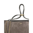 Gray Calf Leather Bos Taurus Shoulder BagThe Spin Tote Bag by Chloé embodies refined, timeless style. Crafted from soft suede calfskin with smooth leather trims, it features a clean, rectangular silhouette defined by minimalist lines. Dual top handles all