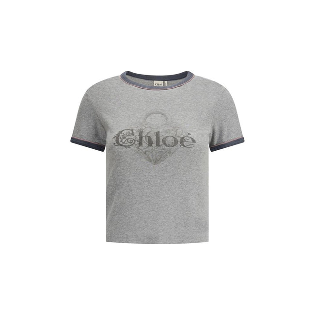 Gray Cotton ClothingThe Baby Fit Logo T-shirt by Chloé embodies the elegance of simplicity and the purity of clean lines. Crafted from soft organic cotton jersey, it offers a comfortable fit with an understated silhouette. A subtle embroidered detail at t