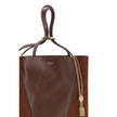 Brown Leather Shoulder BagThe Spin Shoulder Bag by Chloè captures the effortless elegance of the French Maison. Crafted from a refined combination of grained leather and suede, it features a subtle laminated logo on the front. Two flat leather handles enh