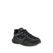 Black Calf Leather Bos Taurus Athletic SneakersSprinter Sneakers by Dsquared2 combine technical materials and modern design.Made of mesh and cracked-effect leather, they are enhanced with reflective details for increased visibility.Trekking-style laces em