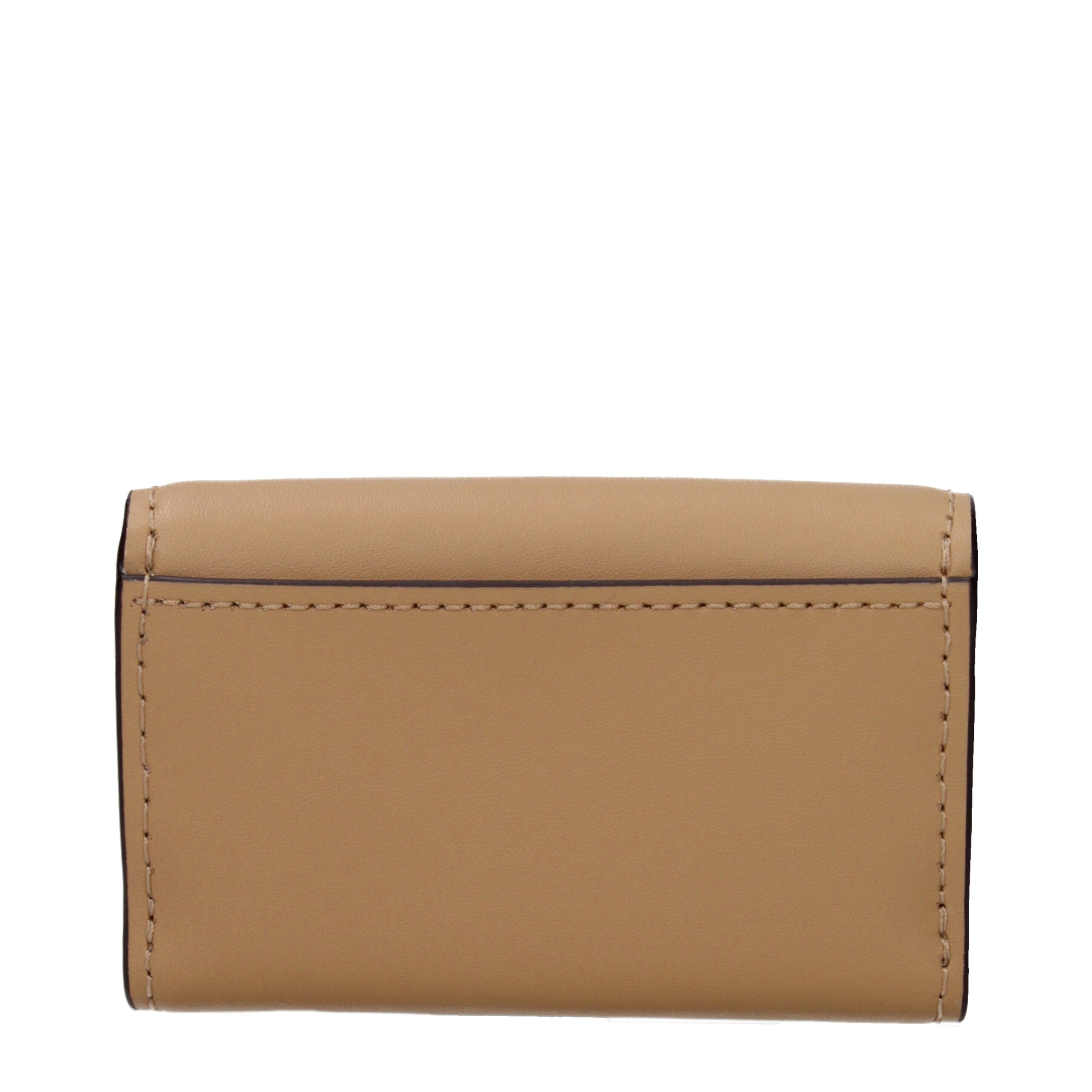 Brown Leather Wallet with Front Logo and Pocket by Michael Kors