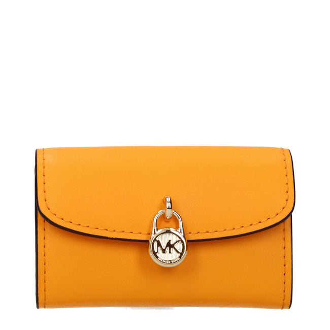 Orange Leather WalletDescription: The product with MPN 35S5G1YE0LPOPORANGE and code F85049 leather in orange is a coin purses designed by Michael Kors. It has features like front detail, front logo, external pocket.Orange Leather Wallet${tagsMichael KorsA