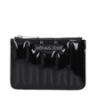 Black Leather WalletDescription: The product with MPN 35T5STVP1ABLACK and code F85050 patent leather in black is a coin purses designed by Michael Kors. It has features like front logo.Black Leather Wallet${tagsMichael KorsAulae Black Leather Wallet Micha