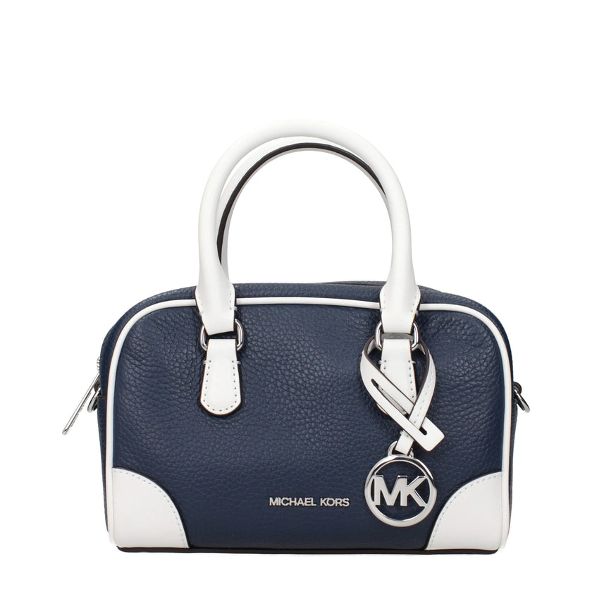 Blue Leather HandbagDescription: The product with MPN 35S5S7OC0TNAVY and code F85064 leather in blue is a handbags designed by Michael Kors. It has features like front logo, front detail, removable details, adjustable shoulder, removable shoulder.Blue Lea