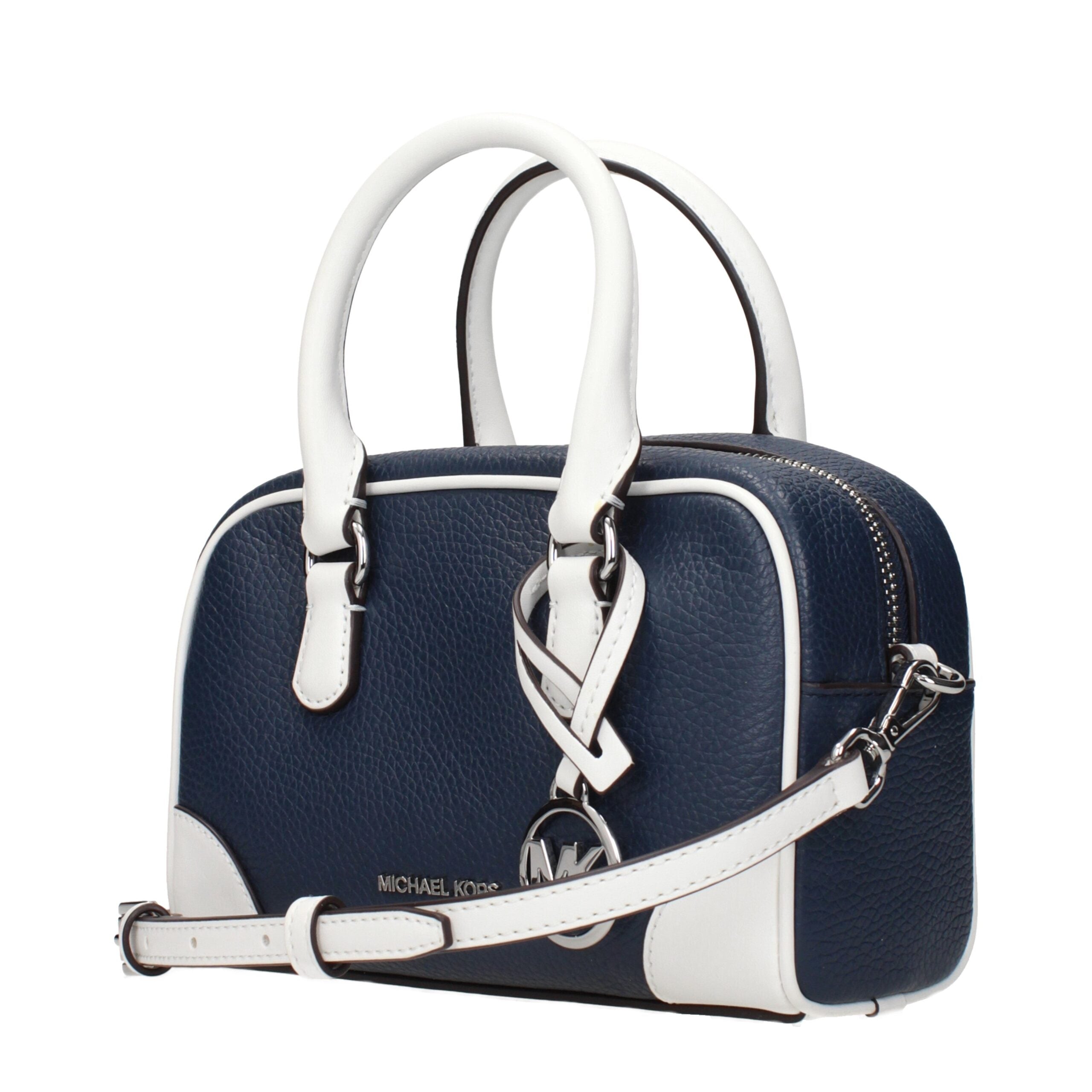 Blue Leather HandbagDescription: The product with MPN 35S5S7OC0TNAVY and code F85064 leather in blue is a handbags designed by Michael Kors. It has features like front logo, front detail, removable details, adjustable shoulder, removable shoulder.Blue Lea