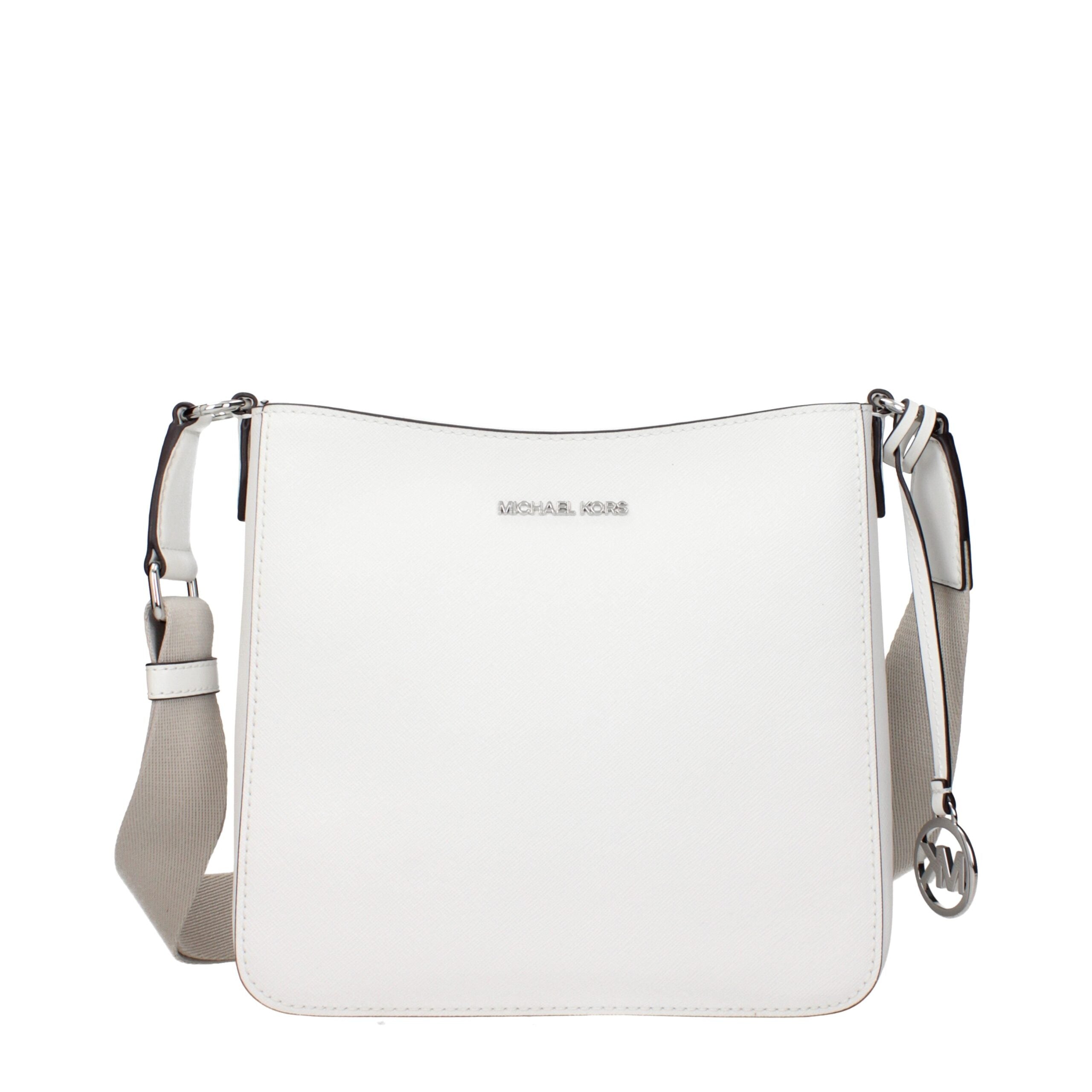 White Leather Shoulder BagDescription: The product with MPN 35T4STVC5LOPTICWHITE and code F83977 leather in white is a shoulder bags designed by Michael Kors. It has features like front logo, adjustable shoulder, removable details.White Leather Shoulder B