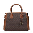Brown Fabric HandbagsDescription: The product with MPN 35F2GM9S8BBROWN and code F85063 fabric in brown is a handbags designed by Michael Kors. It has features like logo, adjustable shoulder, removable shoulder, front detail, removable details.Brown Fabric