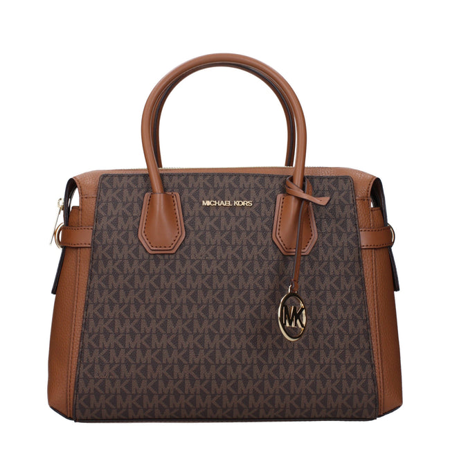 Brown Fabric HandbagsDescription: The product with MPN 35F2GM9S8BBROWN and code F85063 fabric in brown is a handbags designed by Michael Kors. It has features like logo, adjustable shoulder, removable shoulder, front detail, removable details.Brown Fabric