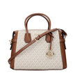 Beige Fabric HandbagsDescription: The product with MPN 35F2GM9S8BVANILLA and code F85063 fabric in beige is a handbags designed by Michael Kors. It has features like logo, adjustable shoulder, removable shoulder, front detail, removable details.Beige Fabr