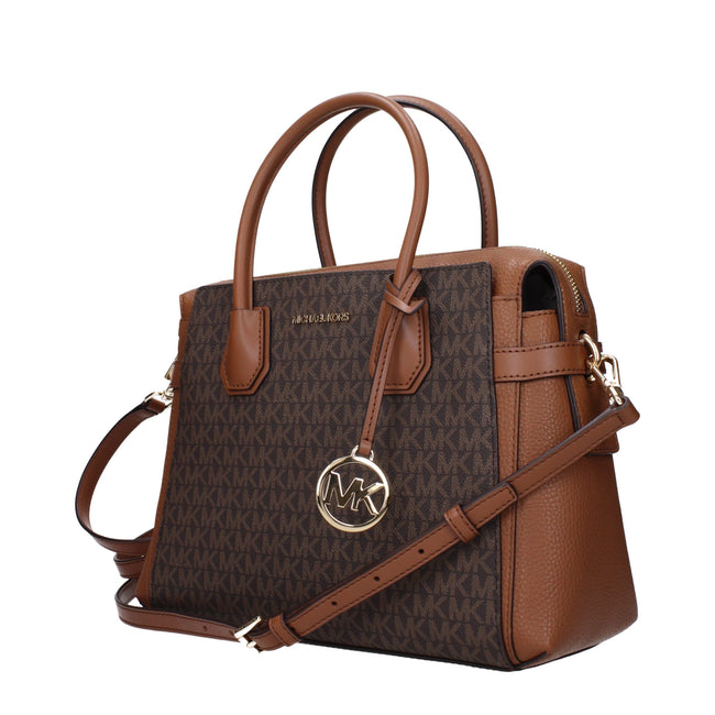 Brown Fabric HandbagsDescription: The product with MPN 35F2GM9S8BBROWN and code F85063 fabric in brown is a handbags designed by Michael Kors. It has features like logo, adjustable shoulder, removable shoulder, front detail, removable details.Brown Fabric