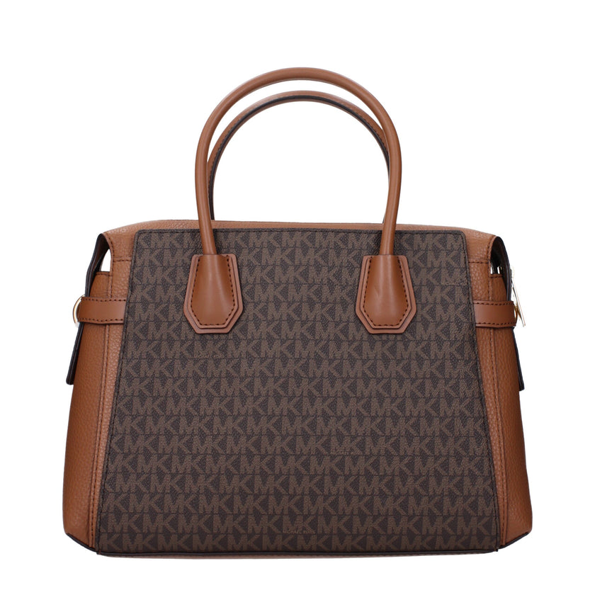 Brown Fabric HandbagsDescription: The product with MPN 35F2GM9S8BBROWN and code F85063 fabric in brown is a handbags designed by Michael Kors. It has features like logo, adjustable shoulder, removable shoulder, front detail, removable details.Brown Fabric