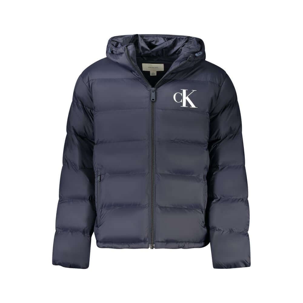 Blue Polyamide Jackets & CoatLONG-SLEEVED JACKET WITH REMOVABLE HOOD, 2 EXTERNAL POCKETS, 2 INTERNAL POCKETS, WATER AND WIND RESISTANT, ZIP, PRINT, LOGOBlue Polyamide Jackets & Coat${tagsCalvin KleinAulae Blue Polyamide Jackets & Coat Calvin KleinAulae Bl