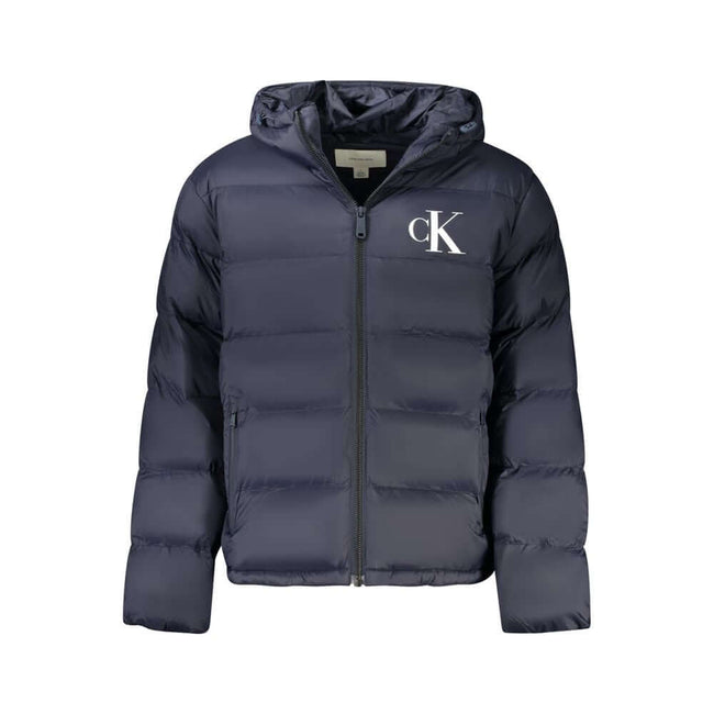 Blue Polyamide Jackets & CoatLONG-SLEEVED JACKET WITH REMOVABLE HOOD, 2 EXTERNAL POCKETS, 2 INTERNAL POCKETS, WATER AND WIND RESISTANT, ZIP, PRINT, LOGOBlue Polyamide Jackets & Coat${tagsCalvin KleinAulae Blue Polyamide Jackets & Coat Calvin KleinAulae Bl