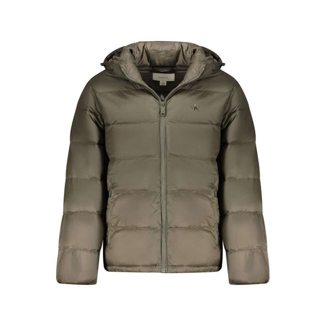 Brown Polyamide Jackets & CoatLONG-SLEEVED JACKET WITH REMOVABLE HOOD, 2 EXTERNAL POCKETS, 2 INTERNAL POCKETS, WATER AND WIND RESISTANT, ZIP, PRINT, LOGO, 100% RECYCLED NYLONBrown Polyamide Jackets & Coat${tagsCalvin KleinAulae Brown Polyamide Jackets & C