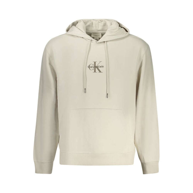 Beige Cotton Men SweaterTranscend the ordinary with Calvin Klein’s captivating beige hoodie, the ultimate symbol of effortless luxe and contemporary cool. This fashion-forward piece boasts intricate embroidery and a bold logo, guaranteeing to catch the ey