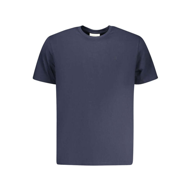 Blue Cotton Men T-ShirtIndulge in the epitome of casual luxury with Calvin Klein’s striking short-sleeved T-shirt. Featuring a classic crew neck and adorned with intricate embroidery detailing, this piece boasts the iconic Calvin Klein logo, adding a touc