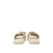 Beige Fabric SlippersBottega Veneta Beige Elastic Woven Rubber Slipper Sandals. In sand beige, rounded rubber sole, tone-on-tone elastic weave. Composition: Technical fabric, rubber. Internal SKU: 25OTT04 Brand SKU: 651402V0GV09031Beige Fabric Slippers${t