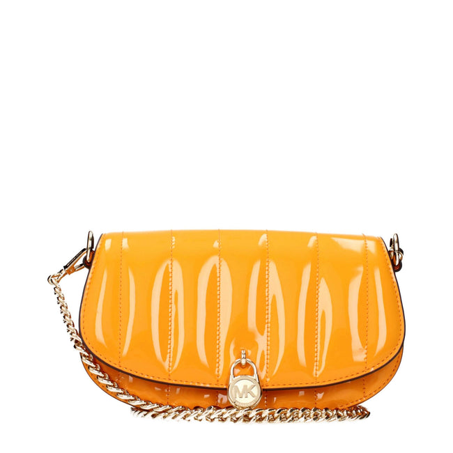 Orange Leather Crossbody BagDescription: The product with MPN 35T5GIMC5APOPORANGE and code F85070 patent leather in orange is a crossbody bags designed by Michael Kors. It has features like front logo, removable shoulder.Orange Leather Crossbody Bag${tags