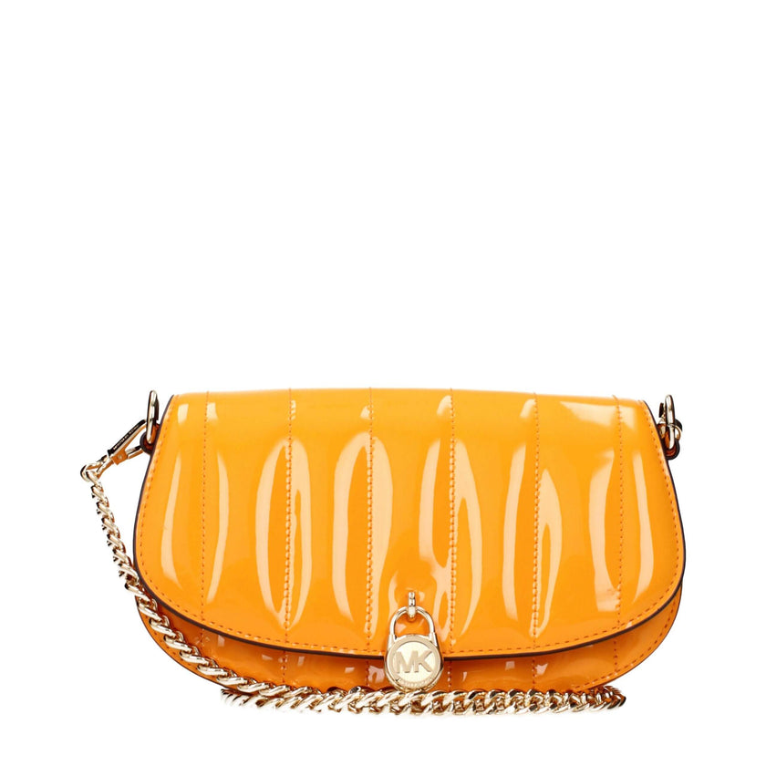 Orange Leather Crossbody BagDescription: The product with MPN 35T5GIMC5APOPORANGE and code F85070 patent leather in orange is a crossbody bags designed by Michael Kors. It has features like front logo, removable shoulder.Orange Leather Crossbody Bag${tags