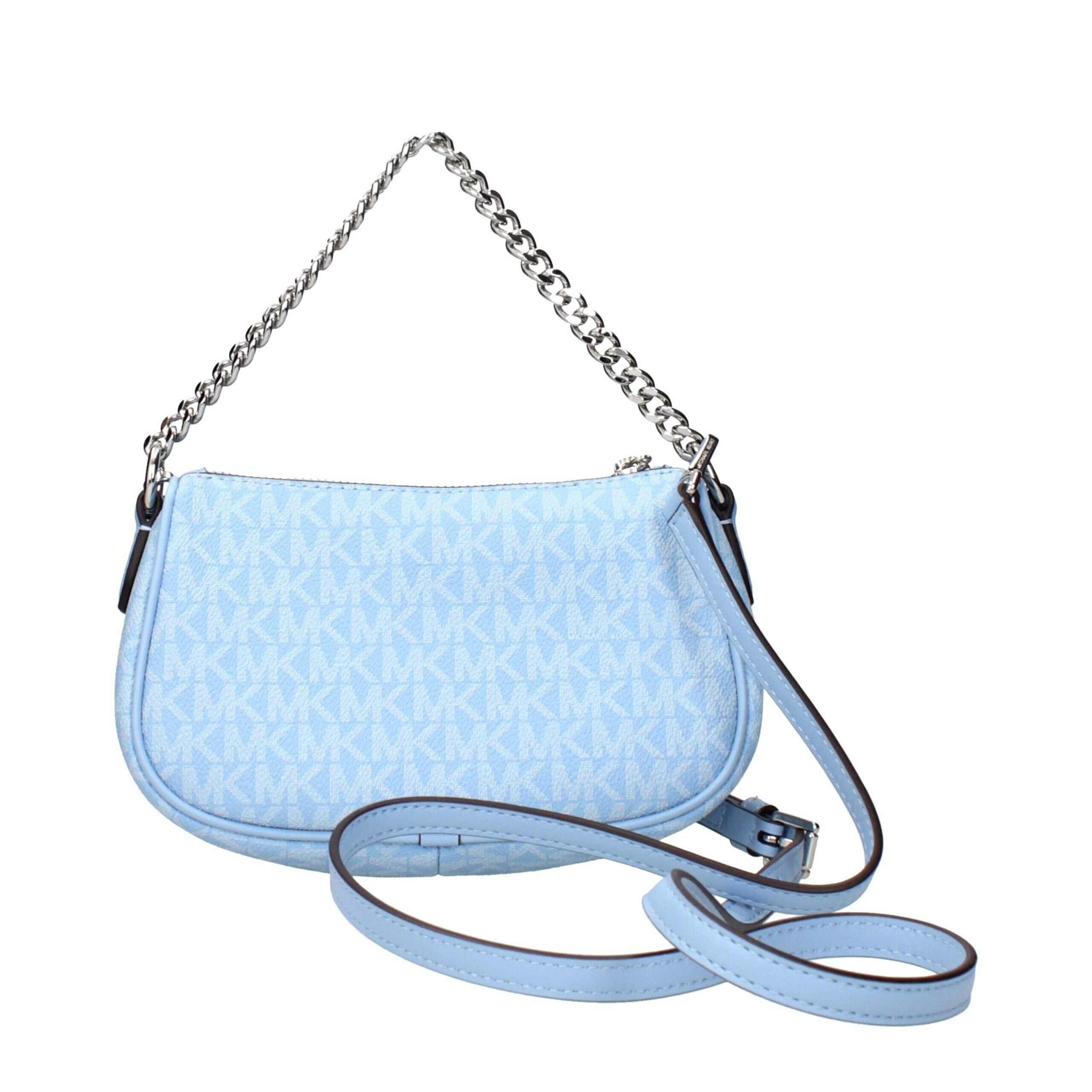 Light Blue Fabric HandbagDescription: The product with MPN 35F4S1QC5VLTSKY and code F85029 fabric in heavenly is a handbags designed by Michael Kors. It has features like logo, adjustable shoulder, removable shoulder.Light Blue Fabric Handbag${tagsMichael