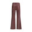 Bordeaux Leather PantsThe flared lambskin leather trousers by Chloé, crafted from slightly textured leather for a refined and distinctive look. Featuring a front zip and logo-engraved button closure, belt loops and a classic five-pocket design. An iconic