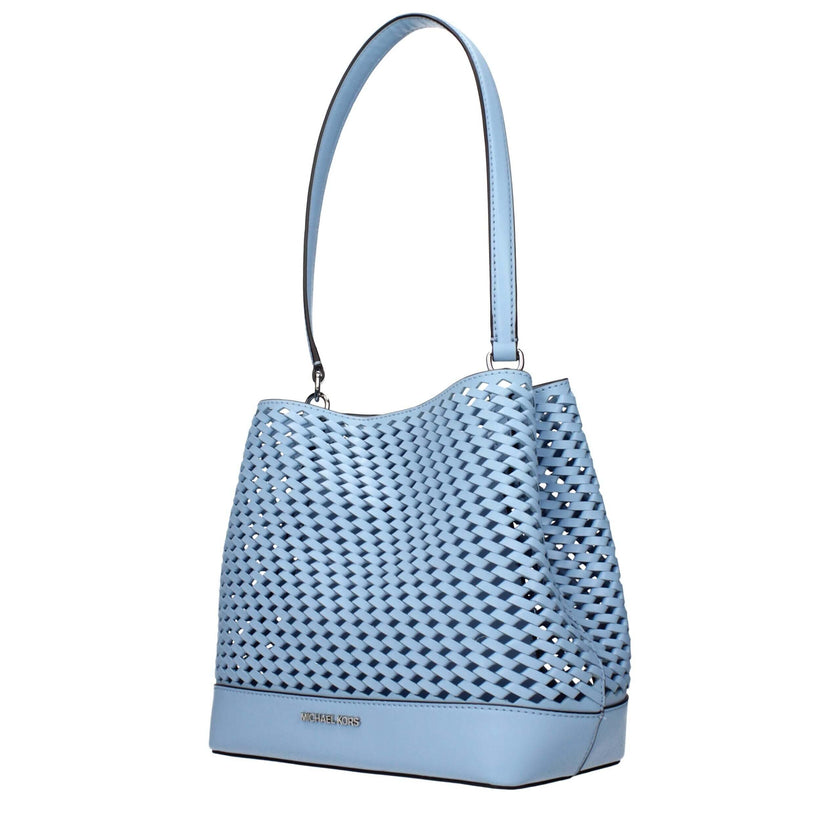 Light Blue Leather Shoulder BagDescription: The product with MPN 35T5S3FS2YLTSKY and code F85072 leather in heavenly is a shoulder bags designed by Michael Kors. It has features like front logo, divider inner pocket.Light Blue Leather Shoulder Bag${tagsMi