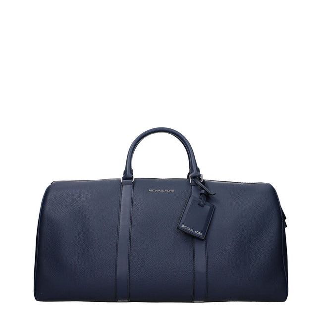 Blue Leather Luggage And TravelDescription: The product with MPN 37S4LOLU3LNAVY and code F85079 leather in blue is a travel bags designed by Michael Kors. It has features like front logo, adjustable shoulder, removable shoulder, detachable name tag.Blue L