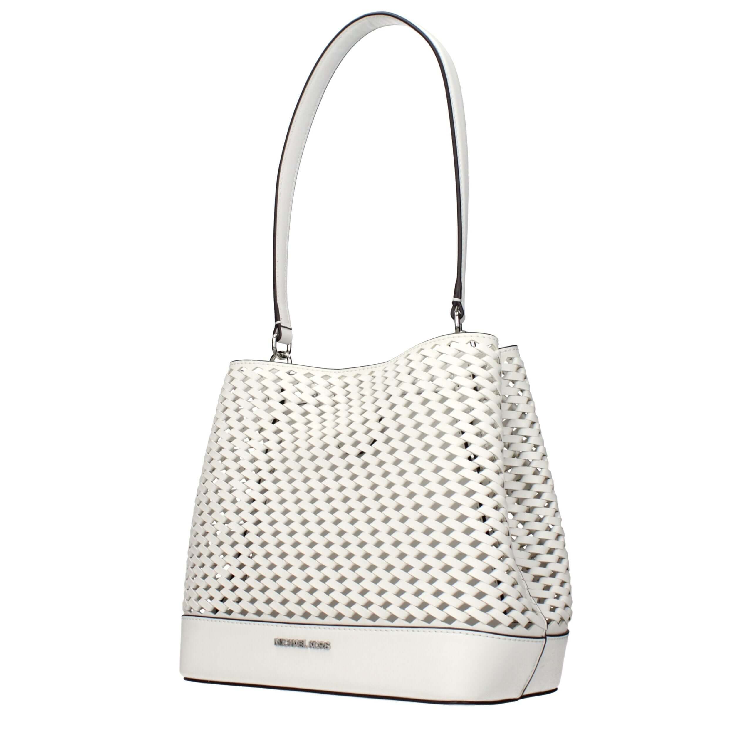 White Leather Shoulder BagDescription: The product with MPN 35T5S3FS2YOPTICWHITE and code F85072 leather in white is a shoulder bags designed by Michael Kors. It has features like front logo, divider inner pocket.White Leather Shoulder Bag${tagsMichael Ko
