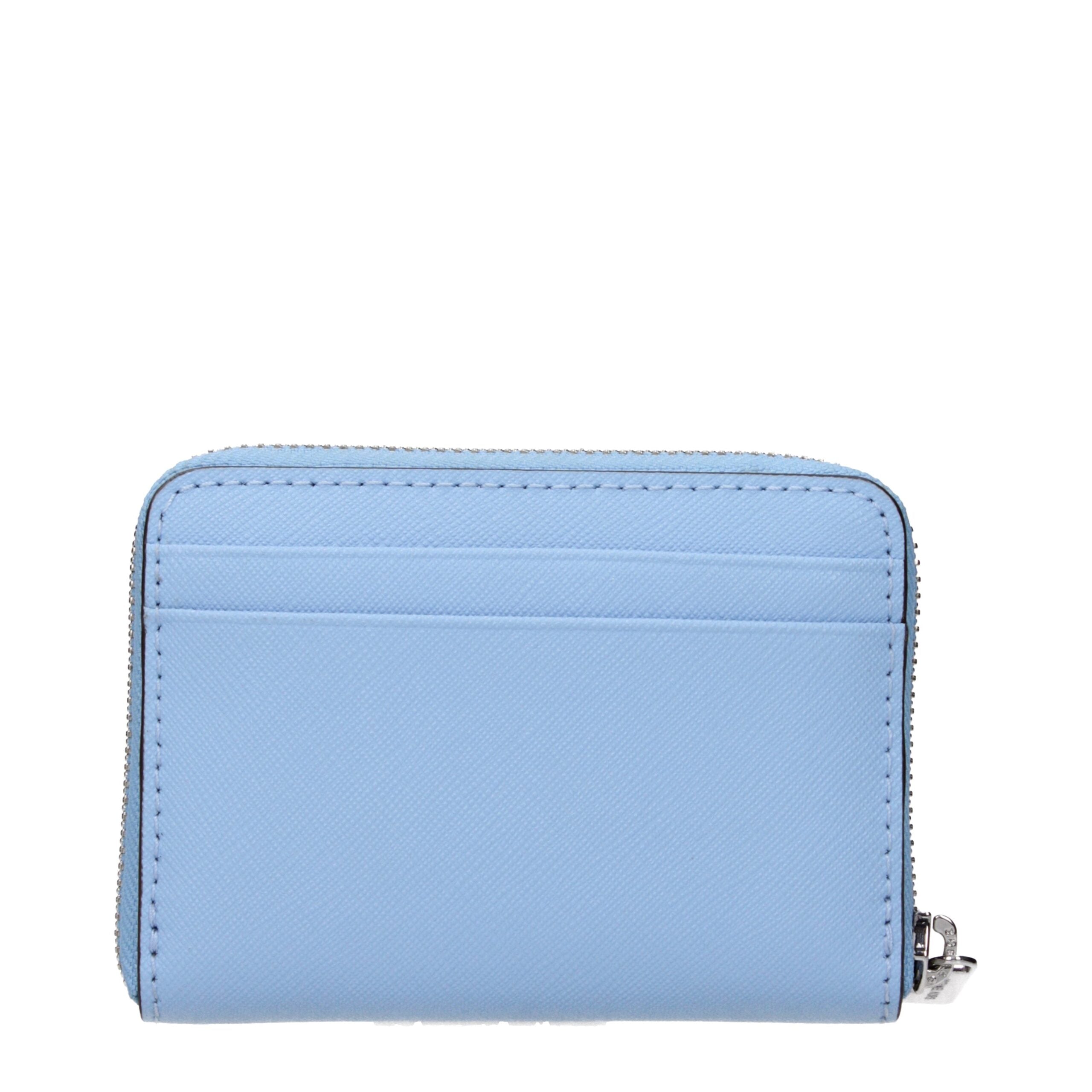 Light Blue Leather Cardholder with Front Logo by Michael Kors