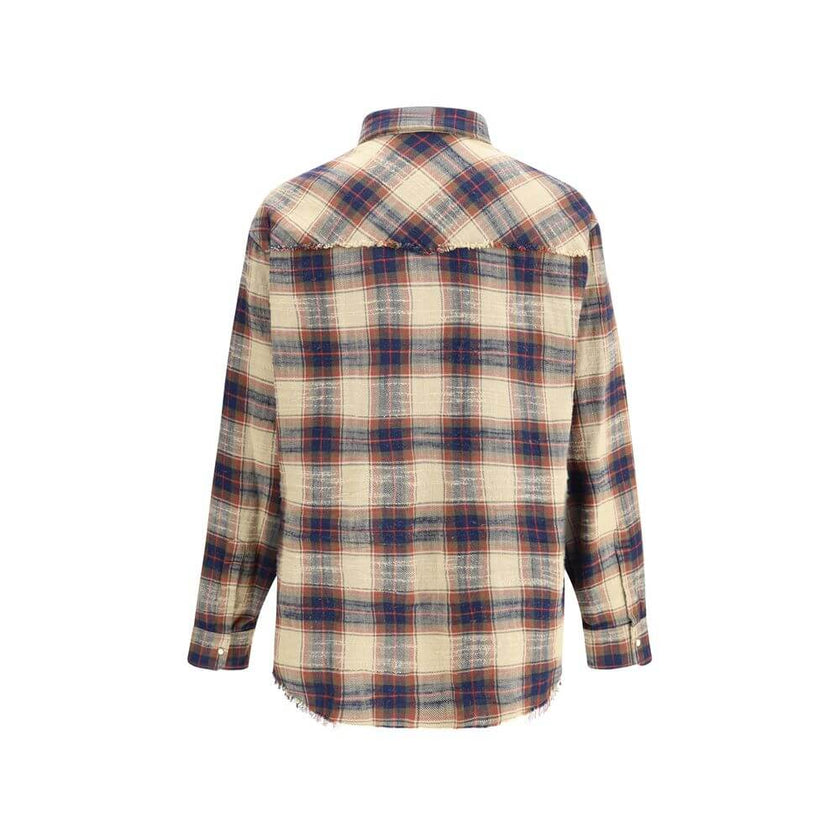 Brown Cotton Pattern ShirtThe cottone Farmer Shirt by Dsquared2 revisits the classic check shirt with a modern edge. Crafted from pure cotton in a check pattern, it features a traditional collar, button fastening, and flap pockets at the chest. Buttoned c