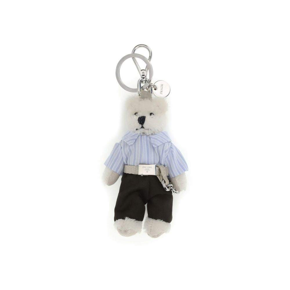 Multicolor Cotton Teddy Keychain with Logo