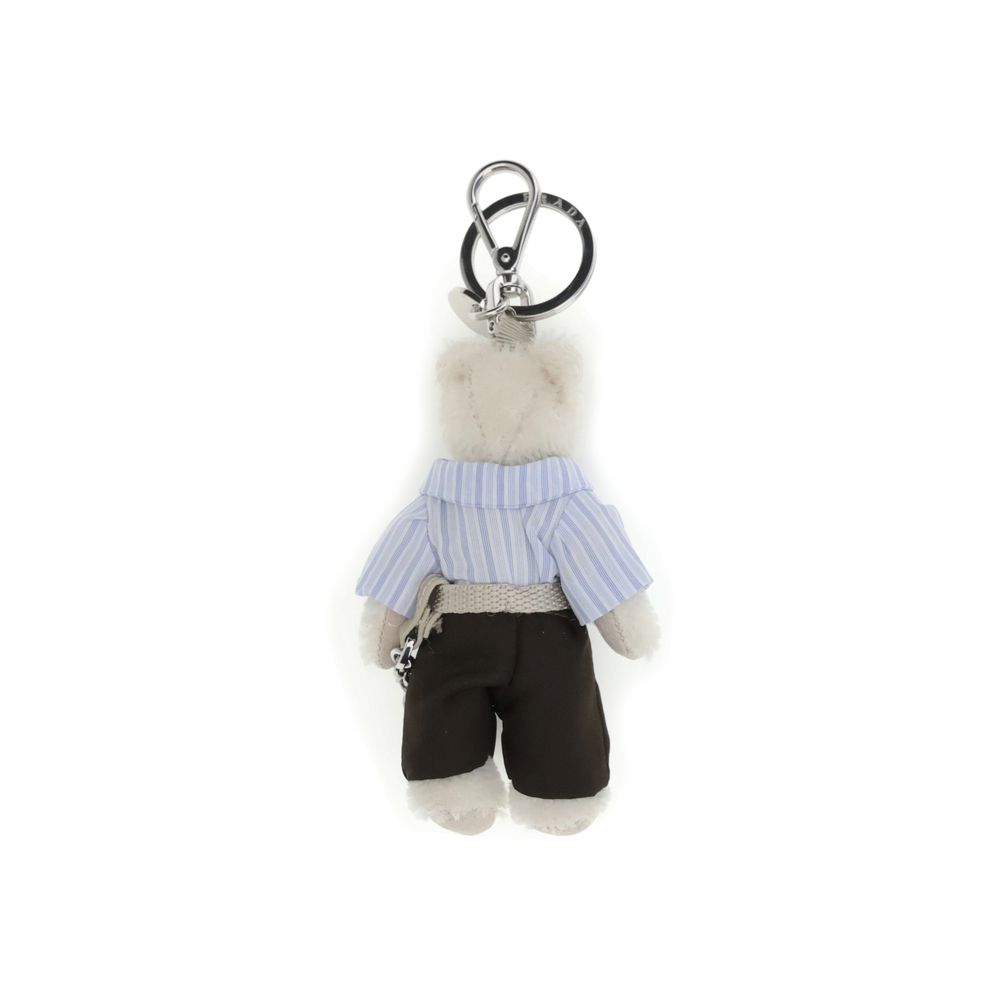 Multicolor Cotton Teddy Keychain with Logo