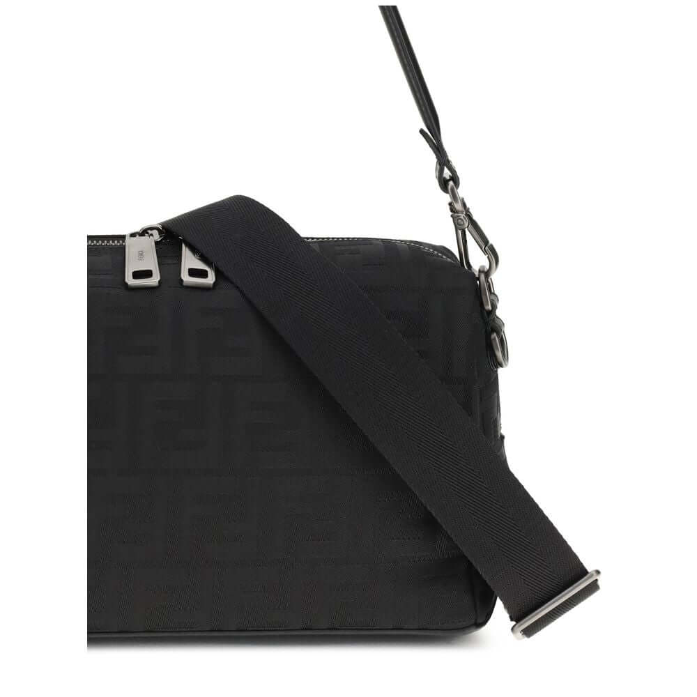 Black Nylon Shoulder BagLui medium Shoulder Bag by Fendi is a perfect balance of iconic style and contemporary functionality. Made of canvas with the unmistakable FF motif embroidered across the surface, it is enriched with elegant FF metal details placed