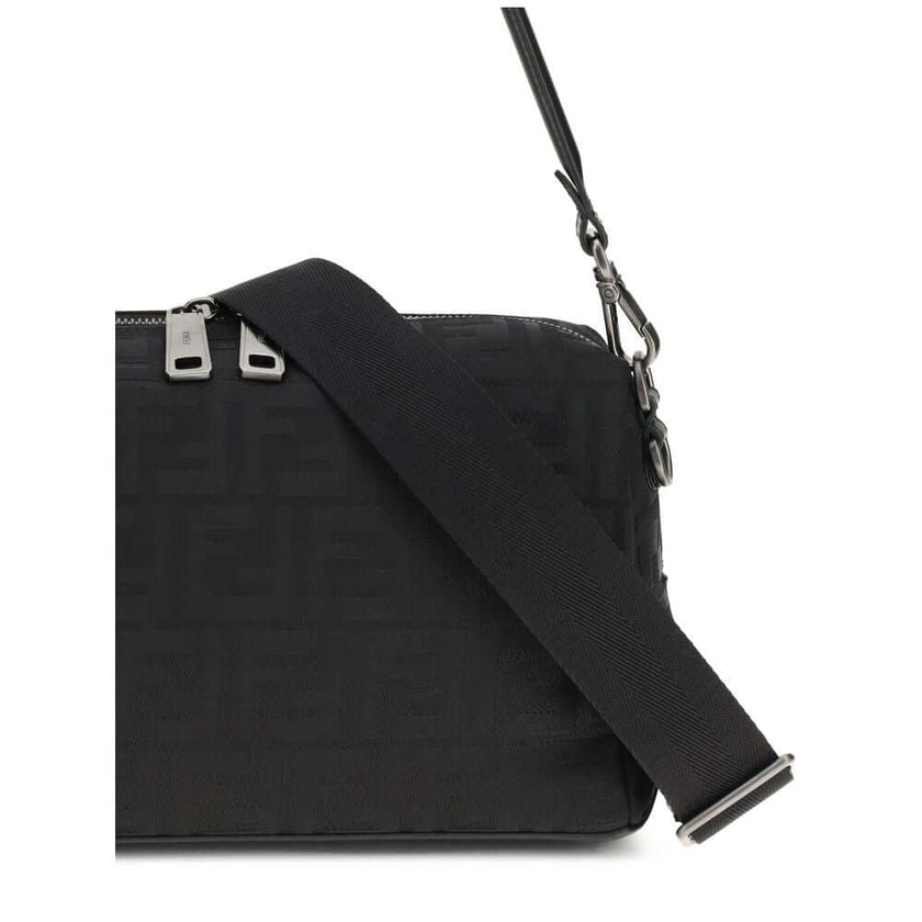 Black Nylon Shoulder BagLui medium Shoulder Bag by Fendi is a perfect balance of iconic style and contemporary functionality. Made of canvas with the unmistakable FF motif embroidered across the surface, it is enriched with elegant FF metal details placed