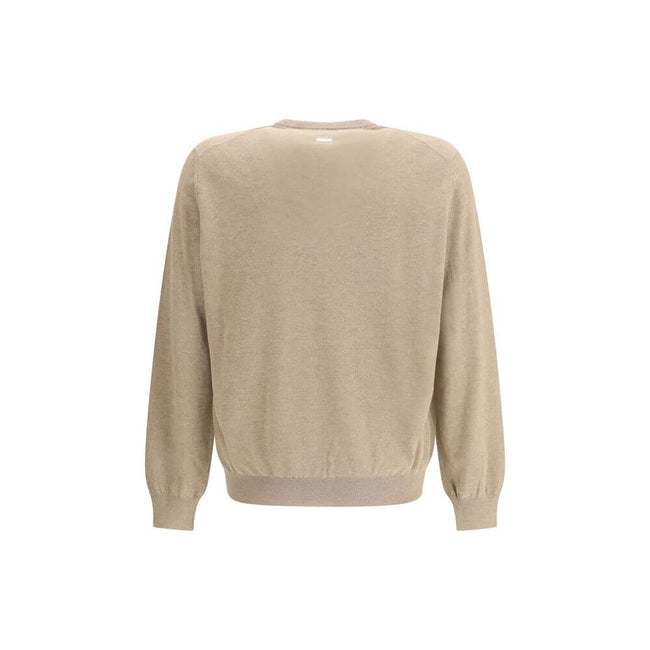 Beige Fleece Wool SweatshirtThe pocket-detail Sweater by Ferragamo is crafted from pure virgin wool with a fine, soft texture. Designed with a slightly dropped shoulder and a relaxed fit, it features an elegant V-neckline and a chest patch pocket for a re