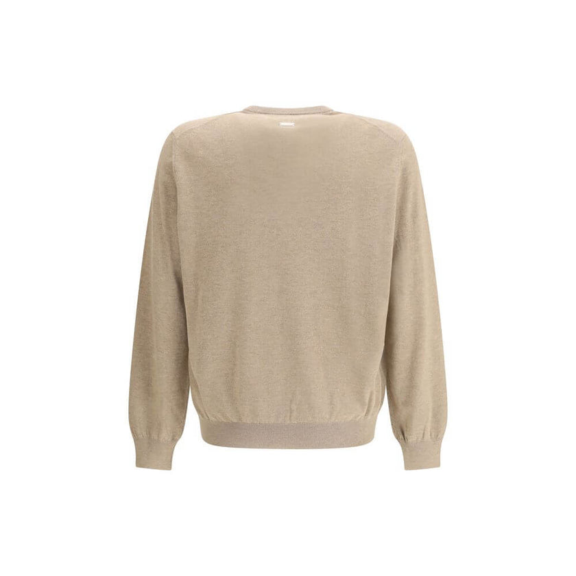 Beige Fleece Wool SweatshirtThe pocket-detail Sweater by Ferragamo is crafted from pure virgin wool with a fine, soft texture. Designed with a slightly dropped shoulder and a relaxed fit, it features an elegant V-neckline and a chest patch pocket for a re