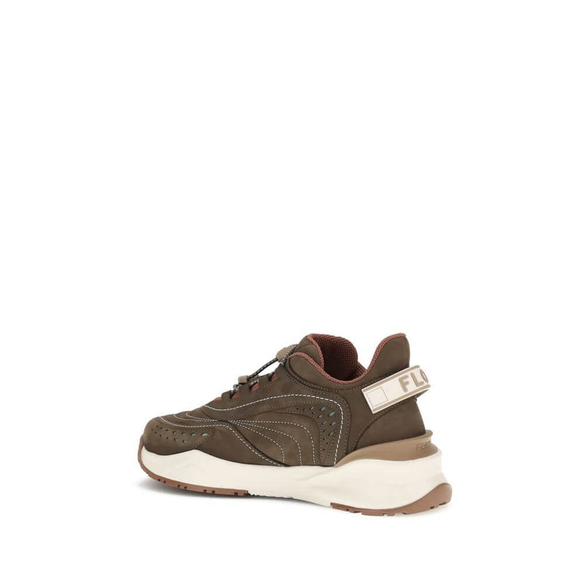 Brown Rubber Athletic SneakersFlow Mix Sneakers by Fendi combine sporty style and luxurious details in a dynamic and sophisticated design. Made of technical mesh with tone-on-tone suede and leather inserts, they feature an adjustable elastic lace-up closu