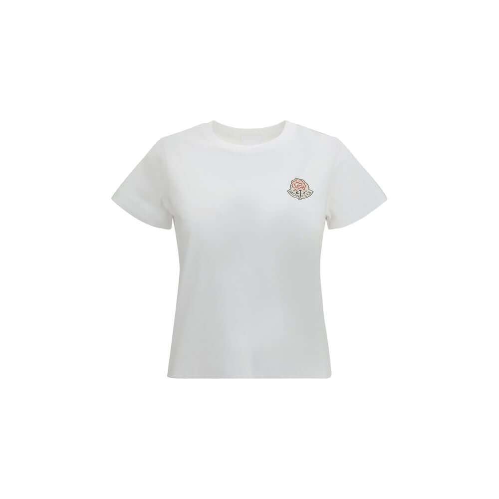 White Cotton SportswearThe logo cotton T-shirt by Moncler is a versatile wardrobe essential that embodies the brand’s clean and modern style. Crafted from pure cotton, it features a crew neck, short sleeves, and a printed logo that highlights Moncler’s ic